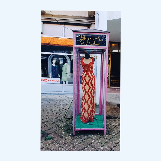 Fashion Vitrine at the central streets of Bijelina Republika Srpska Bosnia Herzegovina