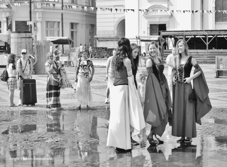 Girls wearing taditional outfits